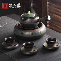 Cough pottery tea maker ceramic water-fired electric pottery stove set household simple side-bar teapot kung fu tea set set