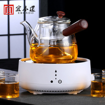 Side glass cooking teapot set household tea steaming teapot tea cooker single pot high temperature thickened electric pottery stove