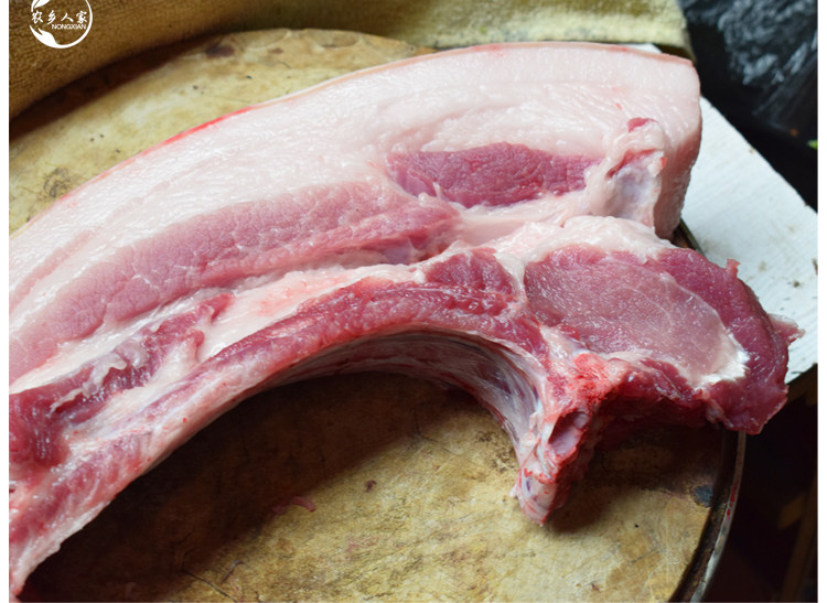 农村粮食喂养土猪肉新鲜肉黑猪肉现杀现发五花肉排骨猪脚4斤包邮