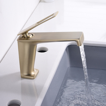 Black full copper brushed gold hot and cold water basin faucet gun gray single hole high faucet silver waterfall faucet