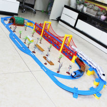 Electric track small train toy set Harmony assembled big gift box double-layer bridge multi-layer educational children