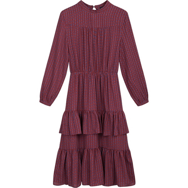 Chiffon Slimming Dress Spring Dress Female Student Sen Female Student with New Medium and Long Cake Skirt Temperament Chiffon Slimming Dress Spring Dress Female Student Sen Female Student with New Medium and Long Cake Skirt Temperament