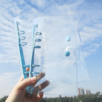 6 holes transparent PVC loose-leaf book shell detachable simple fresh notebook hand ledger Macaron color clip