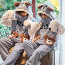 Lovers Pyjamas Women Autumn Winter Coral Suede Thickening Nets Red 2021 New Exploits For Mens Home Clothing Warm Suit