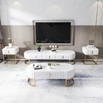 Net red marble light luxury bedroom living room TV cabinet coffee table combination simple modern living room TV cabinet