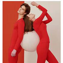 Three Guns Official Flagship Store Large Red Warm Underwear Tiger Year of Life Light Modale Cotton Mens and Mens Suite