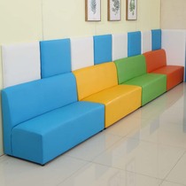 Childrens early education kindergarten soft bag sofa card sitting area sofa stool corridor waiting backrest long bench