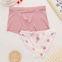 sweet couple underwear couple models passion full transparent female sexy peach mesh mens seamless boxer