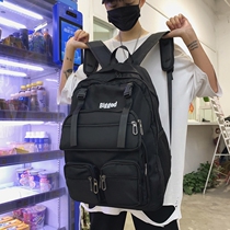 Solid schoolbag female Korean version of high school students male large-capacity junior high school students waterproof multi-pocket backpack travel backpack