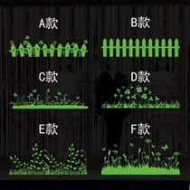 Small Fence Stickers Shop Window Glass Decorated Living Room Veranda Waist Line Skirting wall Sticking Fence Wall Flowers