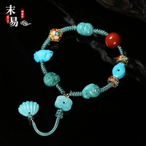 At the end of the day Hubei ore turquoise design multi-treasure accessories bracelet loose beads multi-circle bracelet barrel beads pendant accessories