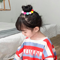  Korean version of childrens headdress hair ball hair accessories Childrens hair ring meatballs head flower accessories Girls tie hair rubber bands do not hurt hair