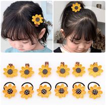  Childrens hairpin headdress Little girl sunflower flower hairpin girl tie hair rubber band does not hurt hair Baby hair ring