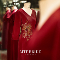 Manchen Fang (Fang Li) mother dress wedding banquet dress 2021 new wedding happy mother-in-law red dress winter