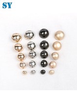 Metal Mushroom Buckle Round Spherical Button hand slit Buttoned Windcoat Fur Coat Sweater Blouse Blouse Gold Button