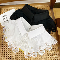 False collar children spring and autumn summer Korean version of the solid color womens shirt collar decoration cutout shoulder fashion shirt collar