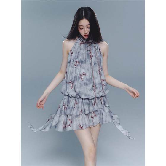 COMMA GIRL original butterfly printed halter neck dress for women in summer irregular design sleeveless suspender skirt
COMMA GIRL original butterfly printed halter neck dress for women in summer irregular design sleeveless suspender skirt