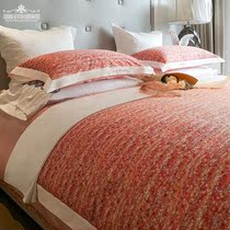 Modern light luxury small fragrant wind 100 imported horse cotton high-end cotton printed embroidery double bed set