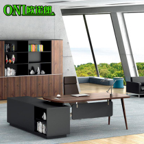 New simple fashion office furniture boss table Big shift table Supervisor table Manager table steel and wood boss desk and chair