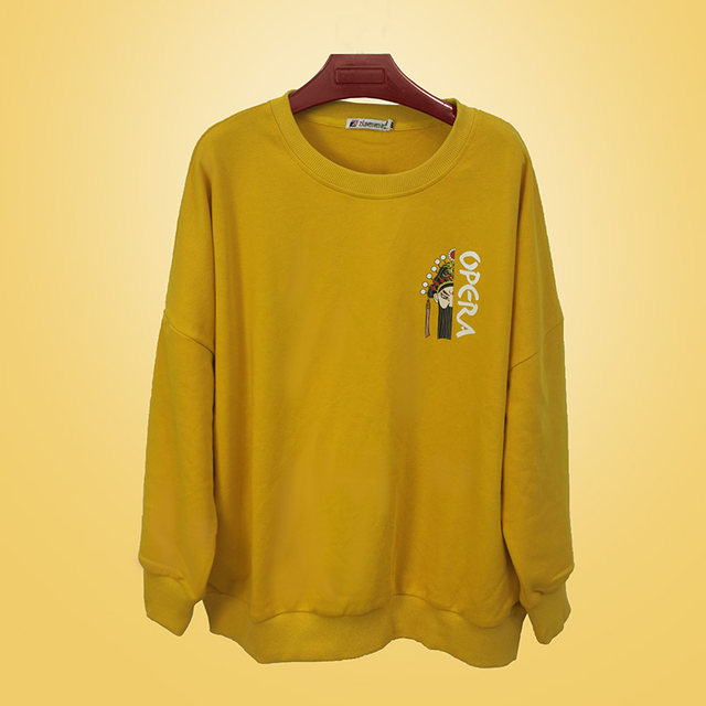 2020 spring and autumn new sweater women's thin section loose Korean version of the round neck without hat printing small sleeves long sleeved shirt 2020 spring and autumn new sweater women's thin section loose Korean version of the round neck without hat printing small sleeves long sleeved shirt