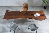 North American Black Walnuts Full Board Solid Wood Large Plate Log Tea Table Table table Desk Brief About 257 * 81 *69 * 77 * 5