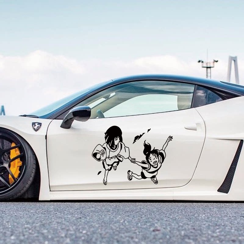 梗图车贴 经典动漫 宫崎骏系列 千与千寻 神隐 a版 遮挡划痕贴