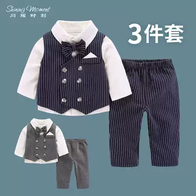 Shining Moment Baby clothes Children's suit Spring and Autumn male baby suit Year-old dress 100 days catch week