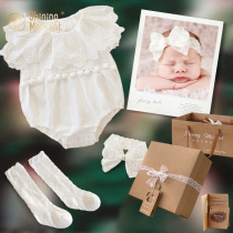 First gift baby gift box newborn gift box female baby 100-day banquet suit princess dress full moon 100-day dress gift