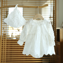ShiningMoment white romper suit cotton summer go out cute bag fart clothes triangle baby clothes