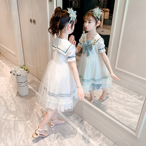 Net Red Girls Dress Summer 2022 New Autumn Clothing Children Long Sleeve Girl Foreign Pistachio Princess Dresses