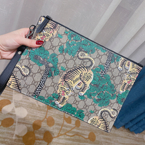 Mens hand held bag genuine leather fashion clips printed envelope handbags Handbag Casual Clips Bag BIG HAND BAG MEN