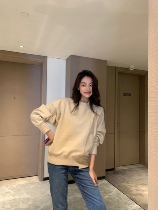 Garbociaga Longjoy Lazy Style Design Sensual velvet Loose Round Collar Splicing Necropolis E067