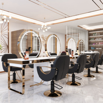 New Hairdressshop Mirror Desk Hair Salon Private Network Red Cut Hair Perching Beauty Hair Shop Mirror Bifacial Four-sided Mirror Cabinet