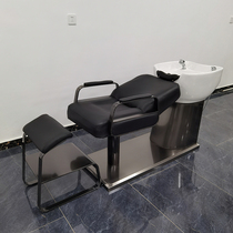 New Tidal Network Red Beauty Hair Shop Semi-Lying-Style Shampoon Bed Flush Bed Hair Salon Hair Salon Special Stainless Steel Ceramic Deep Basin