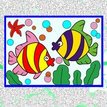 Need to cut cartoon fabric pile embroidery painting cloth stickers DIY material bag (zebrafish) A4 20 * 30cm children