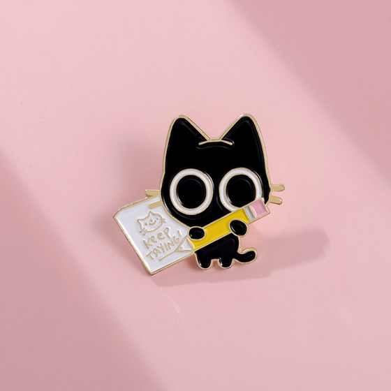 고양이 브로치 남자와 여자 귀여운 금속 배지 커플 핀 가방 액세서리 틈새 선물 메달 고양이 브로치 남자와 여자 귀여운 금속 배지 커플 핀 가방 액세서리 틈새 선물 메달