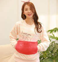 Rainbow hot water bag charging explosion-proof warm hand treasure Warm water bag water injection warm baby warm palace plush cute belt hot treasure