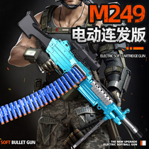 Electric continuous Soft Bullet Gun M249 simulation light machine gun Heavy Organ Gatlin pineapple children toy gun boy