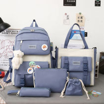 Schoolbag female junior high school students large capacity strong high school burden reduction Ridge junior high school students shoulder bag female lightweight waterproof