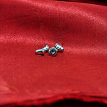 S925 pure silver bullet Warhead Non-slip Anti-Allergy Ear Choke Plug rear plug Plated Gold Pure Silver Ear Nail Fixed Stopper