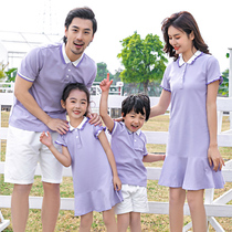 Parent-child dress 2021 summer dress foreign style European and American style mother dress a family of three or four short sleeve t-shirt family dress