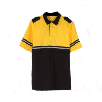 Military wind Europe and America mens summer collage law enforcement agency on duty shoulder button short sleeve T-shirt turning polo shirt