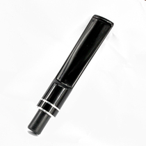 Banksian straight shank horse saddle with silver ring double ring straight cigarette holder handmade DIY smoke bucket accessories Silver color decorative ring cigarette holder