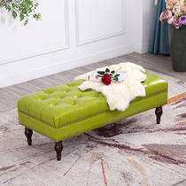 American Genuine Leather Sofas stool Fruit Green Clothing Shop Change Shoes Stool Clog Room Stool Down-to-head Bedroom Bedstool Long row