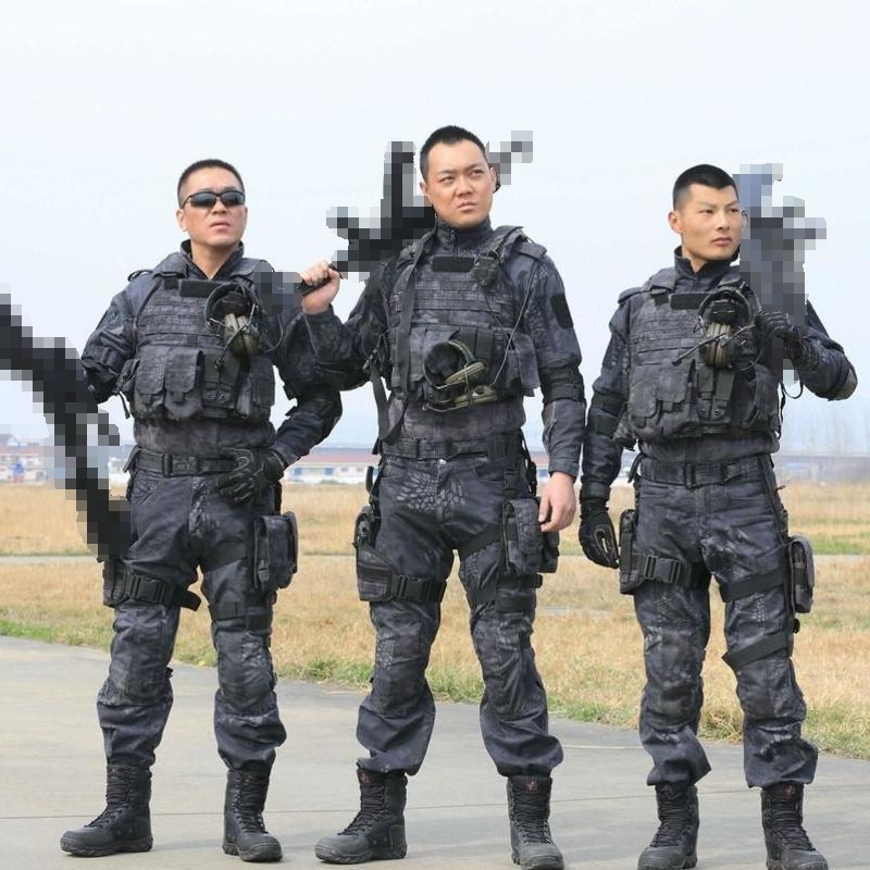 蟒纹仿生作战服特种兵丛林迷彩服套装男秋冬季陆军军装作训工作服_不