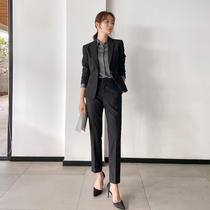 Civil servant interview clothing female workplace temperament senior commuter college students black formal suit professional wear