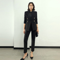 Dress women's suit spring and autumn temperament high-end business black commuter overalls civil service interview clothing professional attire