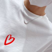 Net red necklace 925 elbow activity smile necklace Clavicle chain female simple chic cold wind