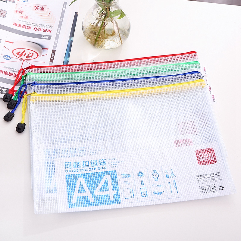 effective document  zipper  transparent a4 information  waterproof student test paper  portable tutoring    korea small fresh file storage  office supplies folder stationery pencil 
