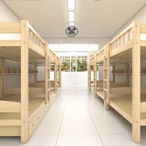 Dormitory primary-secondary bed up and down bunk bed up and down bed apartment adult wood bed rental room full solid wood high and low bed